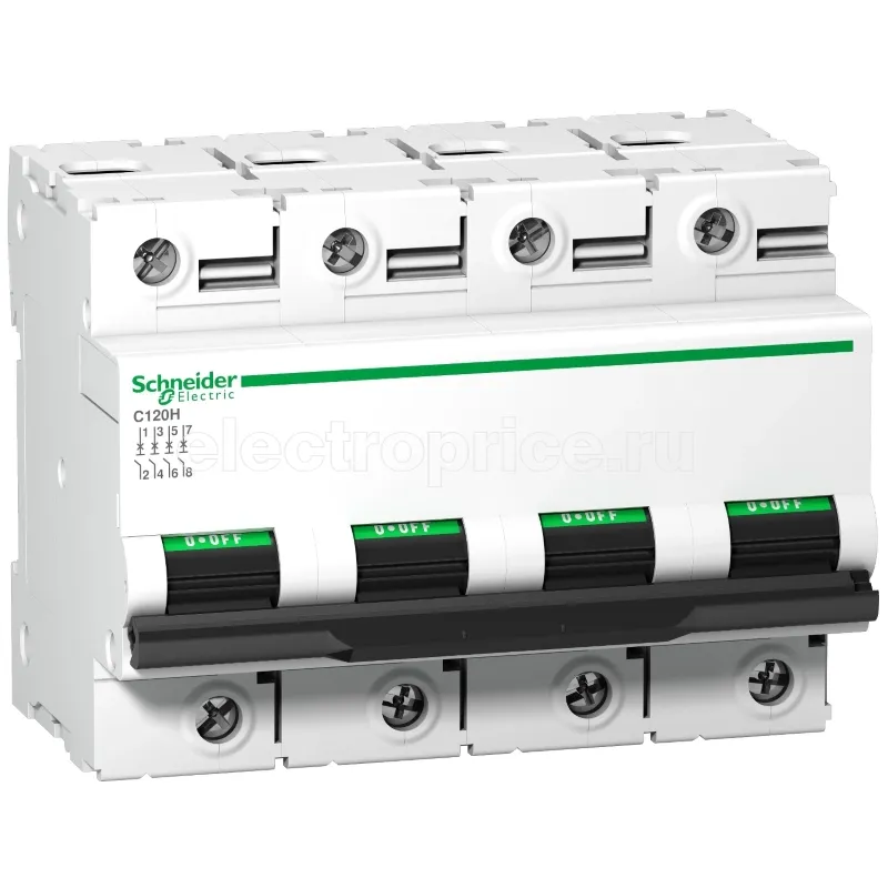 Фото Автоматический выключатель 100А 4P B 15кА A9N18436 Schneider Electric C120H