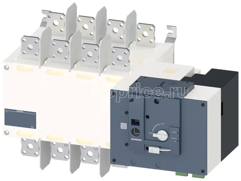 Фото Переключатель нагрузки управляющий дистанционный (RTSE) Ue: AC 415В Ith: 1000А 4-P 50/60Гц Siemens 3KC44500FA210AA3