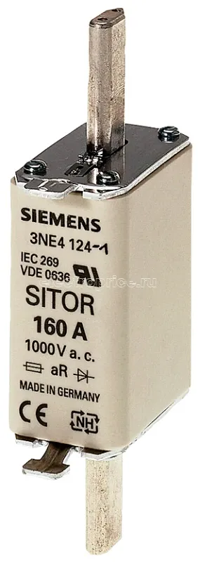 Фото Вставка плавкая SITOR 125А AC 1000В (DIN 43620 типоразмер 0) Siemens 3NE4122