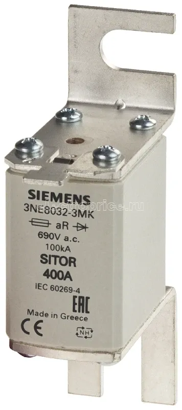 Фото Предохранитель SITOR для п/п защиты 400А AR 690В AC/440В DC Siemens 3NE80323MK
