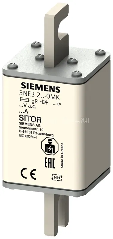 Фото Предохранитель SITOR для п/п защиты 63А GR 1000В AC/600В DC Siemens 3NE32180MK