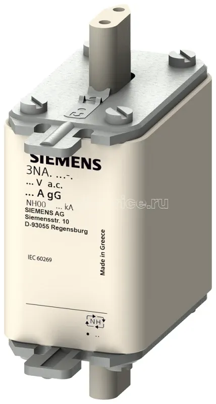 Фото Вставка плавкая GL/GG 80А 500В 00 Siemens 3NA38247