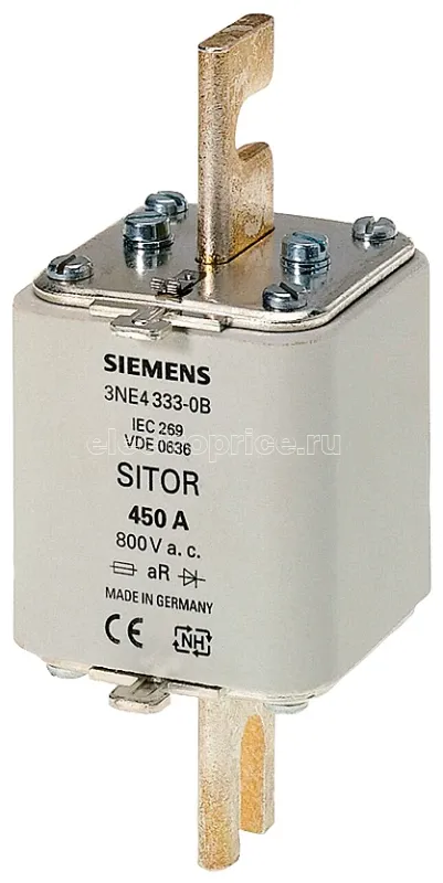 Фото Вставка плавкая SITOR 450А AC 800В типоразмер 2 Siemens 3NE43330B