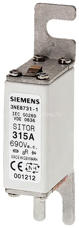 Фото Вставка плавкая SITOR DIN 43653 SZ 00 32А AC 690В фиксир. размер 80мм Siemens 3NE87011