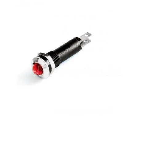 Фото Индикатор мини штекерное подкл. уст. размер 8/10 круг. внеш. рассеив. красн. 12В DKC AV1F01CR12