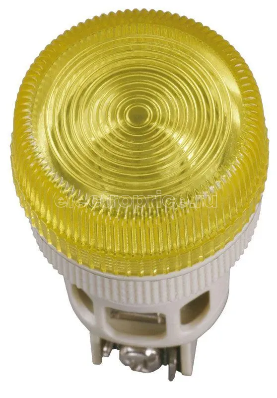 Фото Лампа светосигнальная ENR-22 d22мм 240В AC цилиндр неон желт. IEK BLS40-ENR-K05