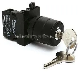 Фото Кнопка с ключом 0-1 с фиксациейключ выним. в полож. 0 (1НО) (CP) EMAS CP100AA20
