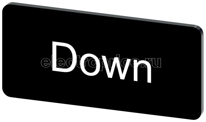 Фото Табличка маркировочная для наклеивания или защелкивания на держателе 12.5х27мм напись белая с маркировкой : DOWN черн. Siemens 3SU19000AC160DM0