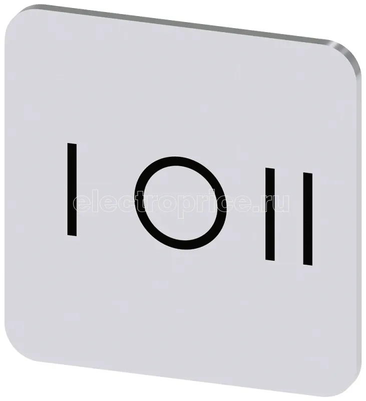 Фото Табличка маркировочная самоклеящаяся для корпусов 22х22мм надпись черная с маркировкой : I O II серебр. Siemens 3SU19000AF810QK0