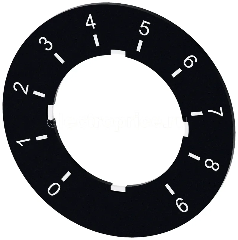 Фото Табличка маркировочная для потенциометра надпись бел. с маркировкой: от 0 до 9 черн. Siemens 3SU19000BG160RT0