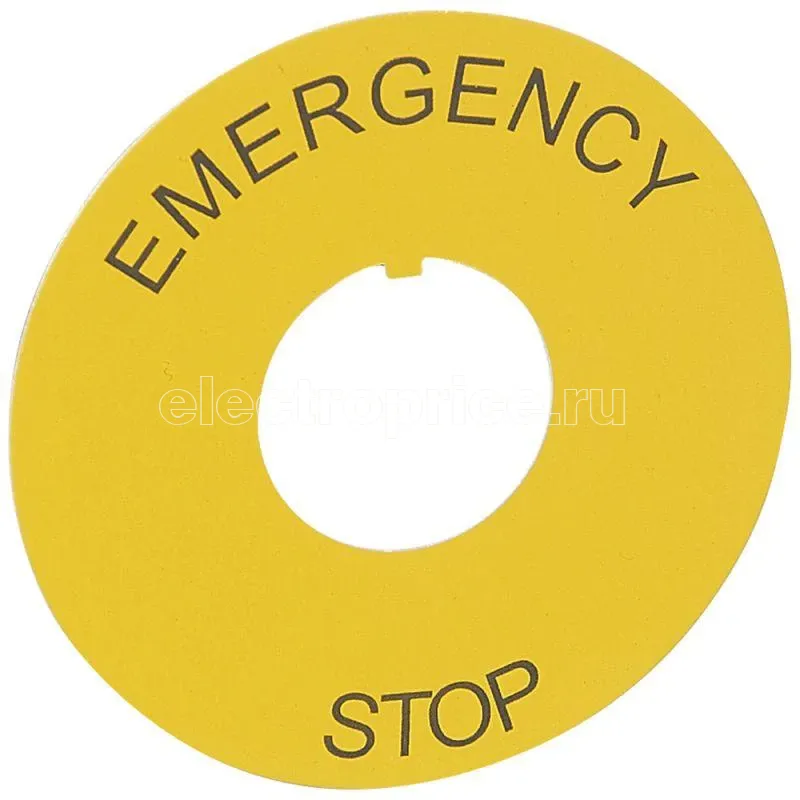 Фото Этикетка круглая 60мм надпись "EMERGENCY STOP" желт. Osmoz Leg 024176
