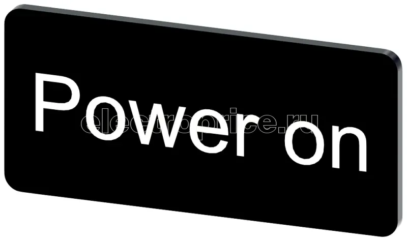 Фото Табличка маркировочная для наклеивания или защелкивания на держателе 12.5х27мм напись белая с маркировкой : POWER ON черн. Siemens 3SU19000AC160DG0