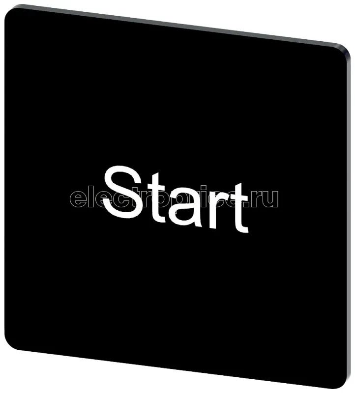 Фото Табличка маркировочная для наклеивания или защелкивания на держателе 27х27мм надпись белая с маркировкой: START черн. Siemens 3SU19000AE160DT0