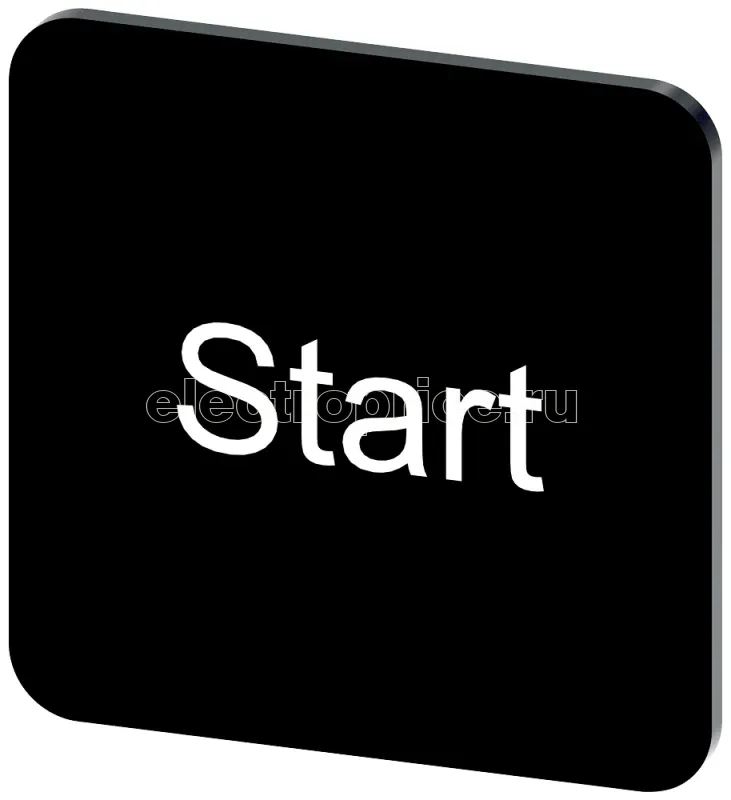 Фото Табличка маркировочная самоклеящаяся для корпусов 22х22мм надпись белая с маркировкой: START черн. Siemens 3SU19000AF160DT0