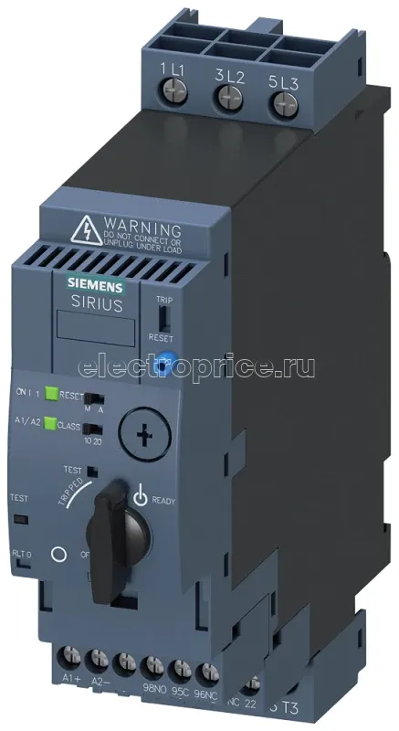 Фото Пускатель прямого пуска компактный SIRIUS 3RA61 UI 690В 24В AC/DC 50... 60Гц регулир. расцеп. перегрузки 1...4А IP20 подкл. главной сил. цепи: винт. клеммы подкл. Siemens 3RA61201CB32